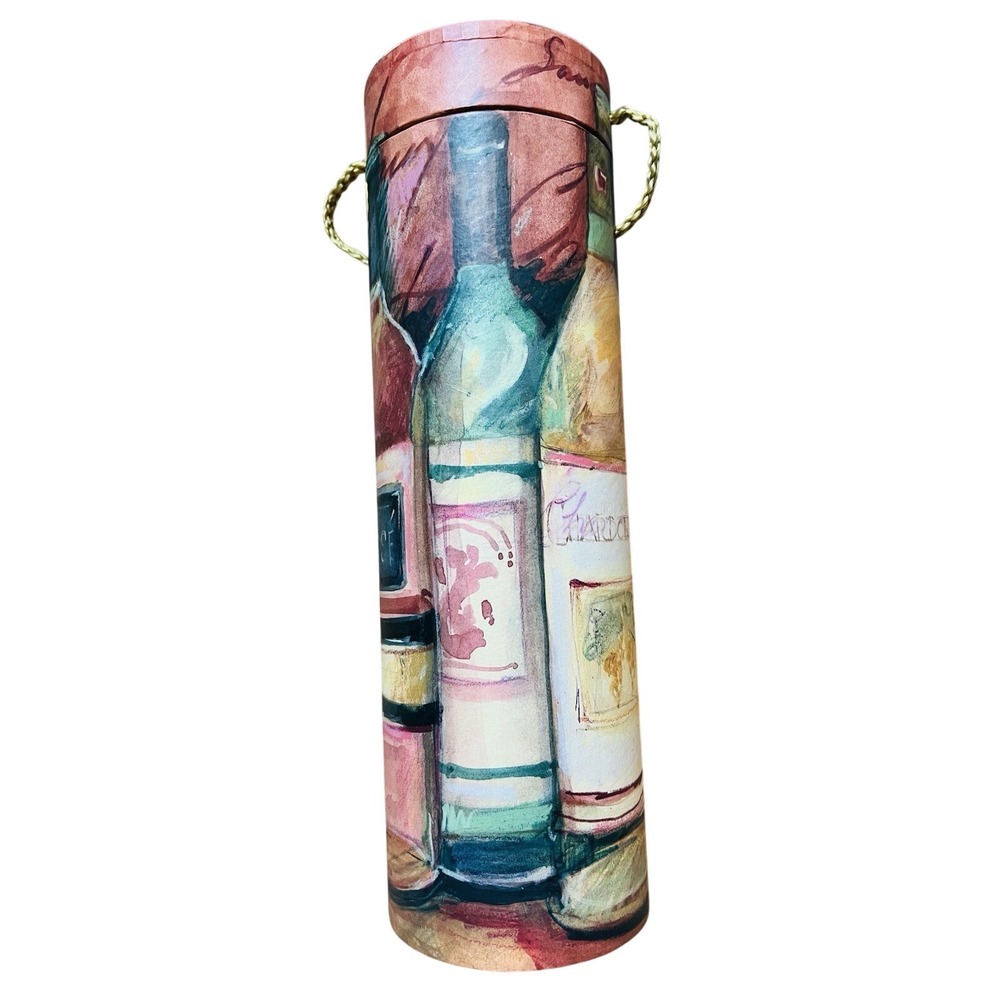 Susan Winget Cardboard Wine Bottle Gift Holder Excellent Condition